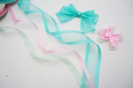 Tiffany Blue color Sheer Organza Ribbon Set_C21480